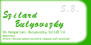 szilard bulyovszky business card
